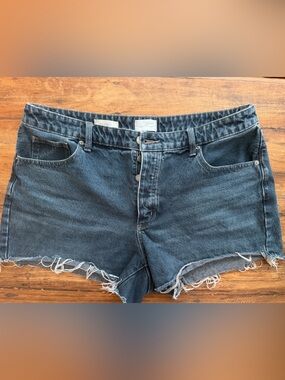 90s Baggy Black Wash Denim Cutoff Shorts